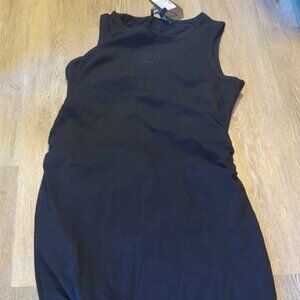 Disturbia fright cotton embroidered ruched side sleeveless maxi dress size 12